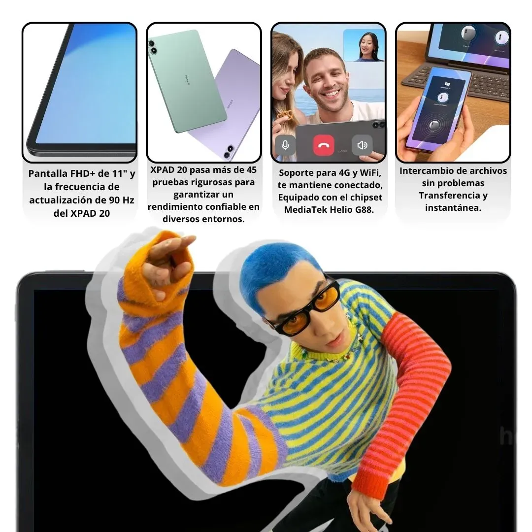 Tablet Infinix Xpad 20 128GB/4GB + Case Protector - Verde - Imagen 4